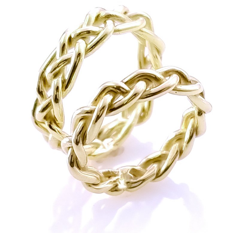 Trauringe Gelbgold geflochten