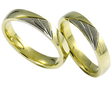 Ehering Gelb- und Weißgoldring