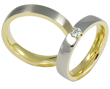 Exklusiver Gelbgold-Platintrauring