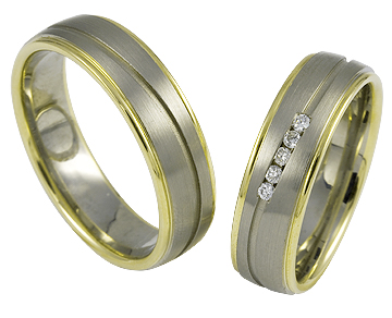 trendig, gelbgold, Paladiumring
