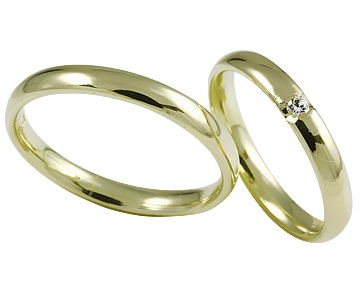 Schmaler einfarbiger Gelbgoldring