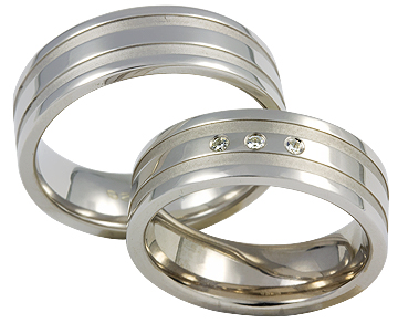 Weißgoldring Sandmatt
